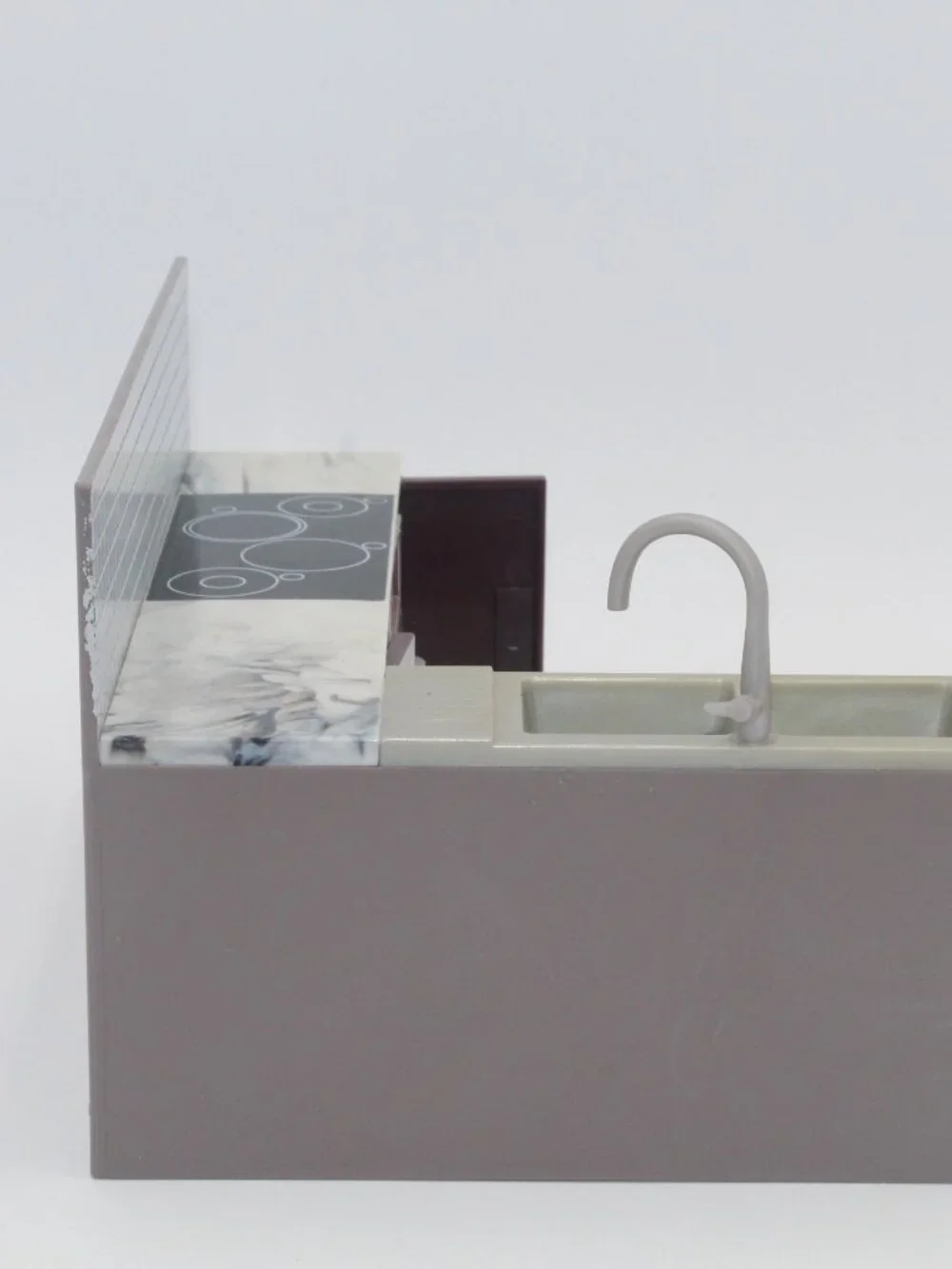 LORI BATTAT 1:12 Modern Plastic Doll House Kitchen Fridge Stove Sink Oven Tile